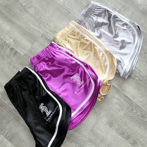 Stretch satin logo short